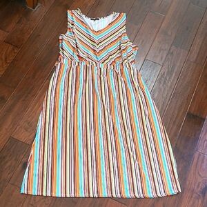 Ellen Weaver Colorful Striped Maxi Dress size 3X